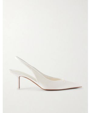 Neous Moriah Lace-Trimmed Twill Slingback Pumps - White