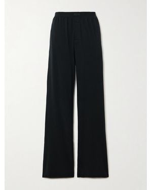 Skims Boyfriend Stretch-Modal And Cotton-Blend Jersey Track Trousers - Black