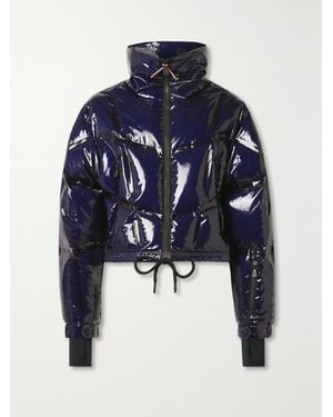 Moncler Siguret Cropped Hooded Quilted Down Ski Jacket - Blue