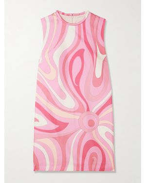 Emilio Pucci Printed Silk-Twill Mini Dress - Pink