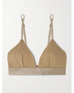 CDLP Net Sustain Stretch-Tencel Lyocell Soft-Cup Triangle Bra - Natural