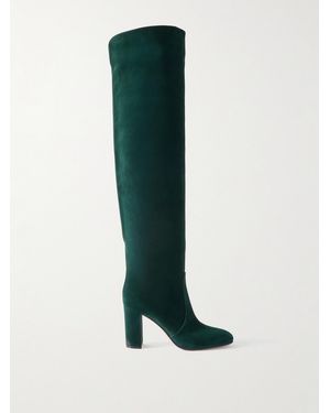 Gianvito Rossi 85 Over-The-Knee Suede Boots - Green