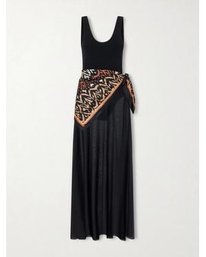 Zimmermann Aster Scarf-Detailed Organza Maxi Dress - Black