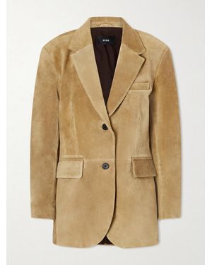 Arma Benny Panelled Suede Blazer - Natural