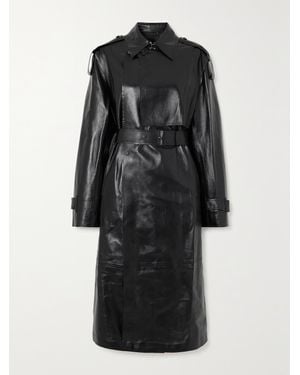 Mackage Adriana Doppelreihiger Trenchcoat Aus Leder Mit Gürtel - Schwarz