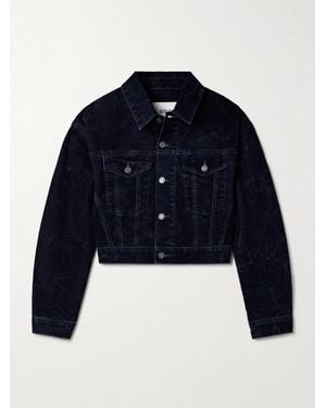 Agolde Radley Cropped Cotton-Blend Velvet Jacket - Blue