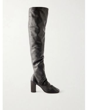 Lemaire Leather Knee Boots - White