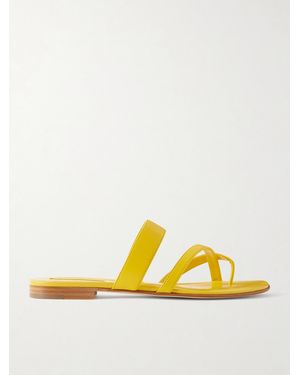 Manolo Blahnik Susa Leather Sandals - Yellow