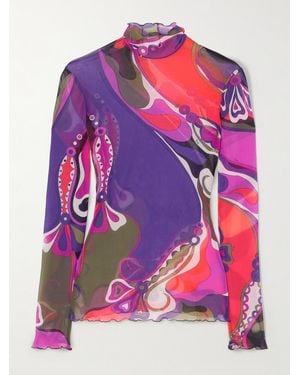 PUCCI Printed Tulle Blouse - Pink