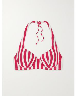 Eres Samba Corazon Striped Halterneck Bikini Top - Red