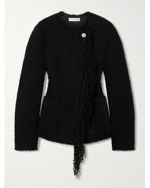 Lanvin Fringed Wool-Blend Bouclé Jacket - Black