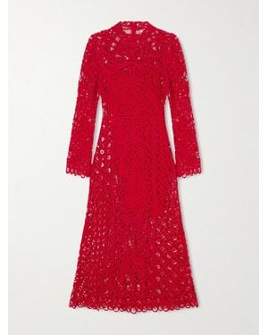 Sea Adelina Maxikleid Aus Guipure-Spitze - Rot