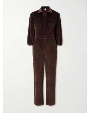 Rivet Utility Charmer Stretch-Cotton Corduroy Jumpsuit - Brown