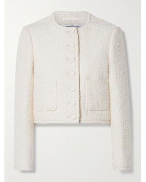 Another Tomorrow Net Sustain Cropped Organic Cotton-Tweed Jacket - Natural