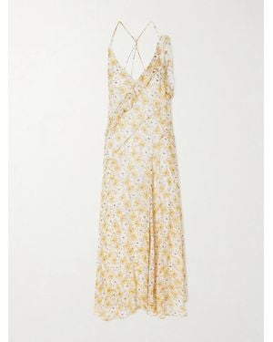 Isabel Marant Luxie Ruffled Chiffon Dress - Metallic