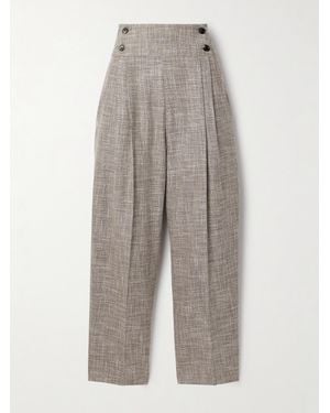 Loro Piana Pleated Wool-Blend Tapered Pants - Gray