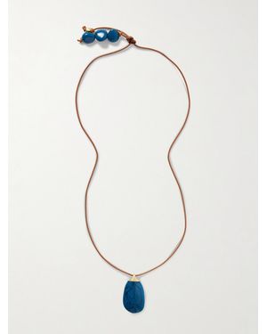 Dinosaur Designs River Rock-Plated, Resin And Leather Necklace - Weiß