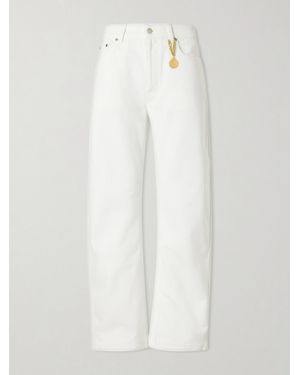 Stella McCartney Cropped High-Rise Barrel-Leg Jeans - White