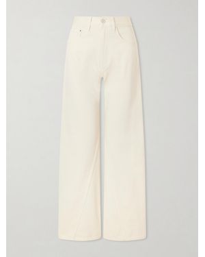 Anine Bing Brie High-Rise Wide-Leg Jeans - White