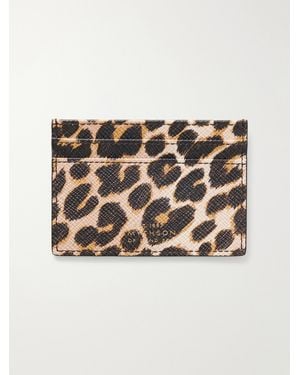 Smythson Panama Leopard-Printed Leather Cardholder - Metallic