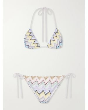 Missoni Mare Striped Crochet-Knit Bikini - White