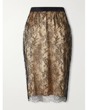 Carine Gilson Straight Lace Midi Skirt - Natural