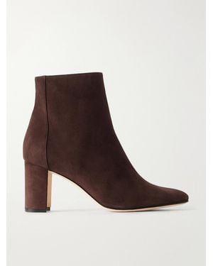 Manolo Blahnik Rosie 70 Suede Ankle Boots - Brown