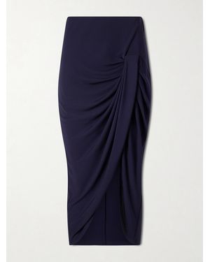 Stella McCartney Draped Stretch-Jersey Midi Skirt - Blue