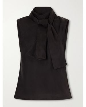 Our Legacy Virtous Scarf-Detailed Draped Crepe Top - Black
