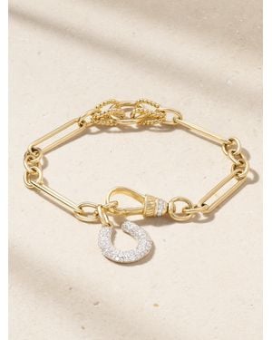 Lucy Delius Horseshoe Trombone Link 14-Karat, Rhodium-Plated And Diamond Bracelet - Natural