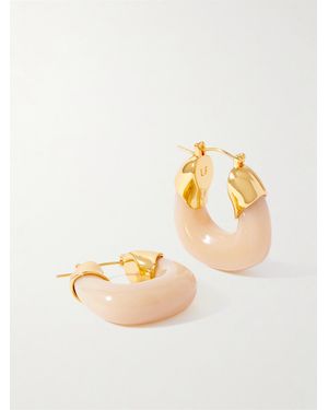 Lizzie Fortunato Mini Organic-Plated Resin Hoop Earrings - Metallic