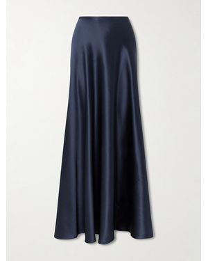 Heirlome Antonia Silk-Satin Maxi Skirt - Blue