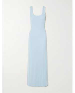 Skims Soft Lounge Lace Scoop Neck Long Dress - Blue