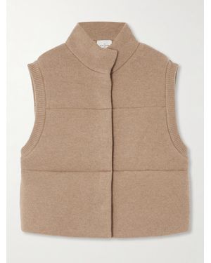 LeKasha Montana Quilted Organic Cashmere Vest - Natural