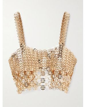 Rabanne Cropped Chainmail Tank - Natural