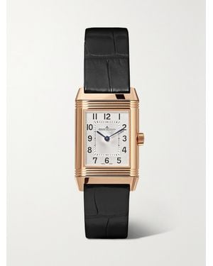 Jaeger-lecoultre Reverso Classic Duetto Hand-Wound 34.2Mm X 21Mm Small Rose, Alligator And Diamond Watch - White