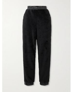Moncler Shell-Trimmed Fleece Tapered Joggers - Black