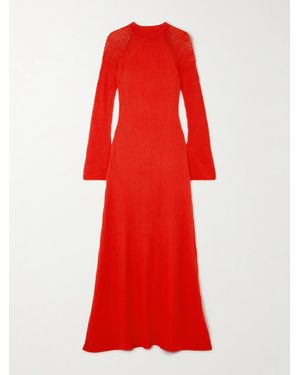 Escvdo Cumbre Open-Back Cotton Maxi Dress - Red