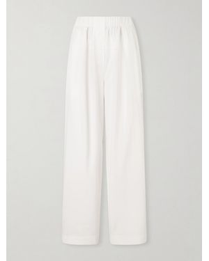 St. Agni Pantalon Large En Coton Mélangé À Plis - Blanc