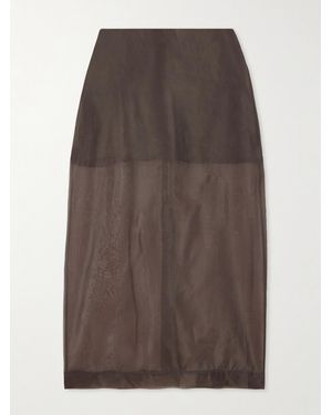 Frankie Shop Peri Midirock Aus Organza Aus Einer Seidenmischung - Braun