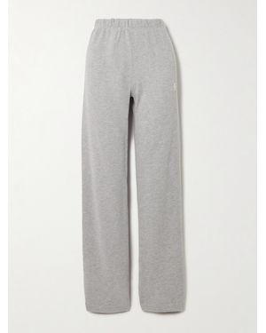 ÉTERNE Embroidered Cotton And Modal-Blend Jersey Joggers - Grey