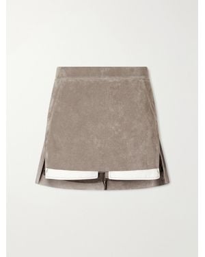 Rick Owens Fog Suede Mini Skirt - Natural