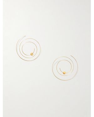 Alaïa Thin Spiral-Tone Earrings - Natural