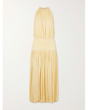TOTEME Gathered Jersey Midi Dress - Metallic