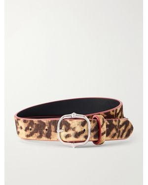 Isabel Marant Depson-Gd Leopard-Print Calf Hair Belt - Multicolor