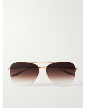 Barton Perreira Chevalier Aviator-Style-Tone Sunglasses - Brown