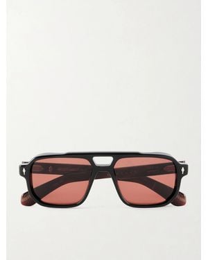 Jacques Marie Mage Evans Aviator-Style Acetate Sunglasses - Black
