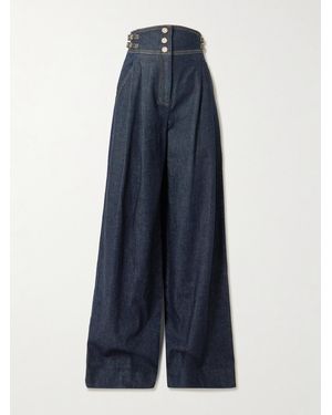 Zimmermann Rebellion High-Rise Wide-Leg Jeans - Blue