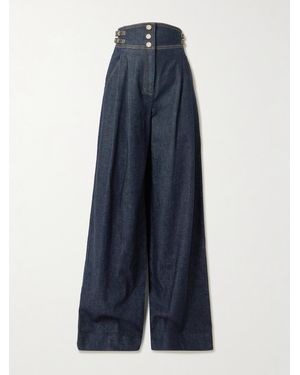 Zimmermann Rebellion High-Rise Wide-Leg Jeans - Blue