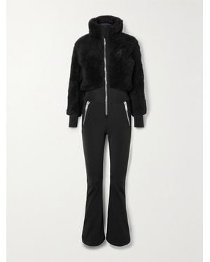 Toni Sailer Eva Faux Shearling-Trimmed Ski Suit - Black